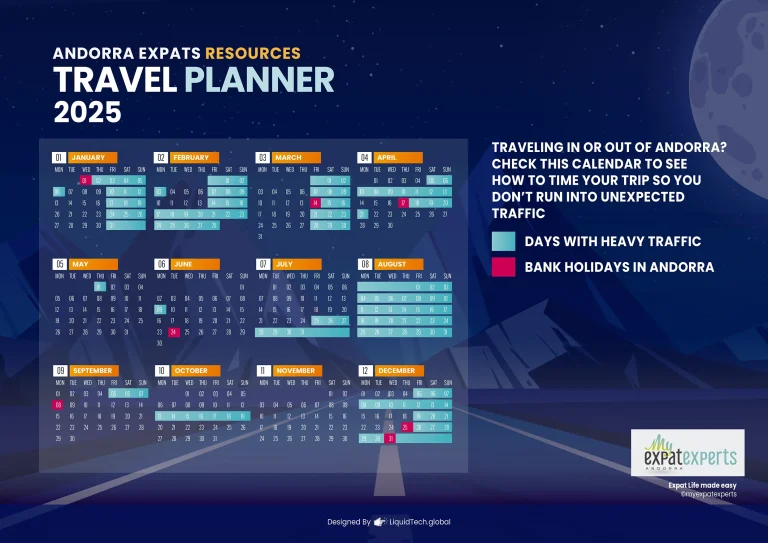 My Expat Experts Andorra Travel Planner Calendar
